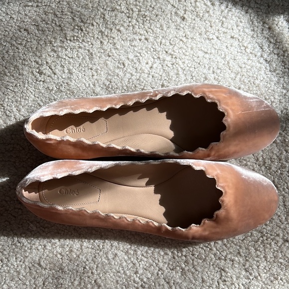 NWOT Chloe Velvet Lauren Ballet Flats - Picture 5 of 6